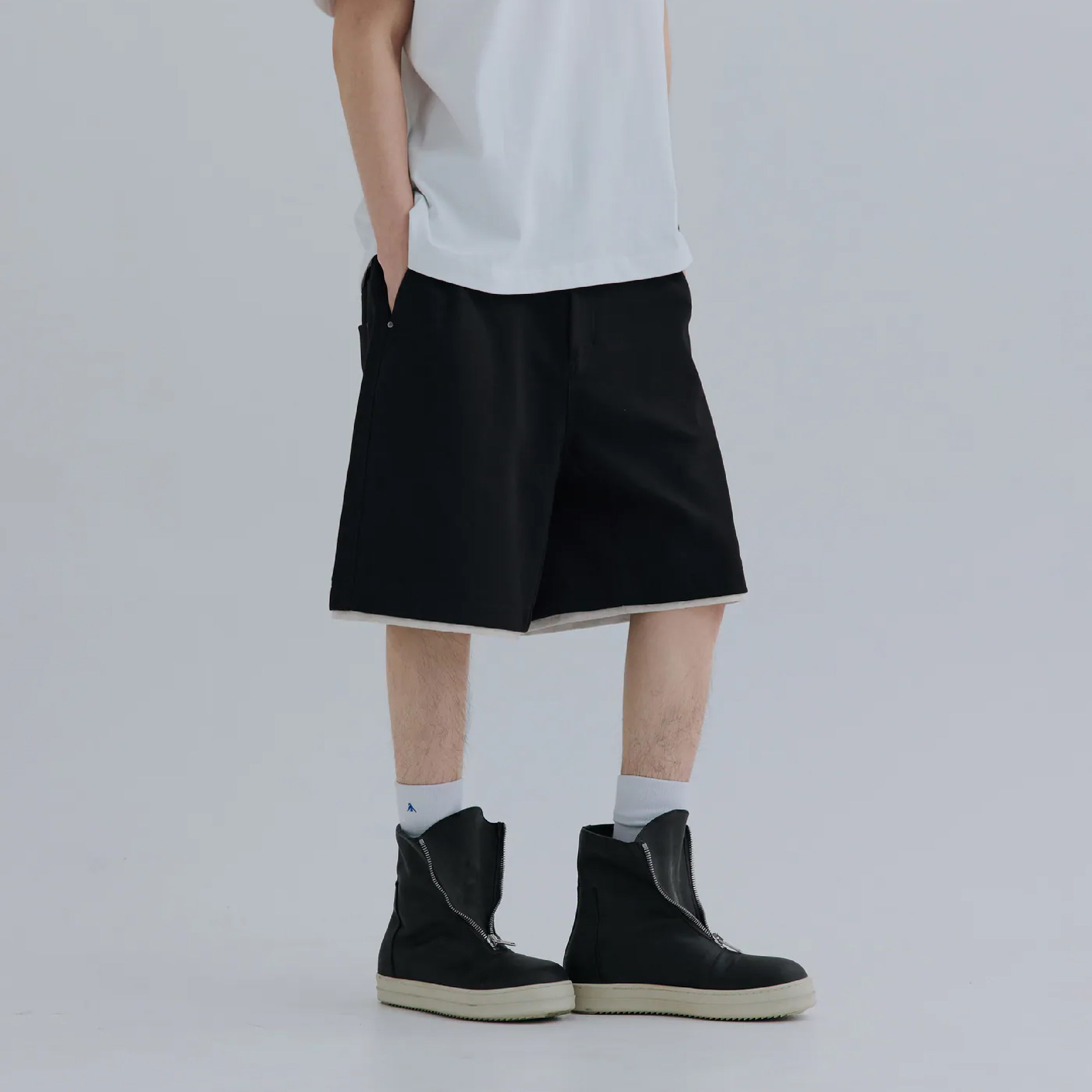 MELSIGN Layered Edge Sweatshorts