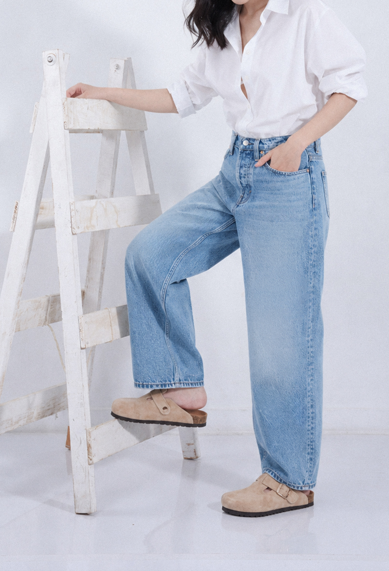 【女款】長絨麂皮穆勒拖履 燕麥