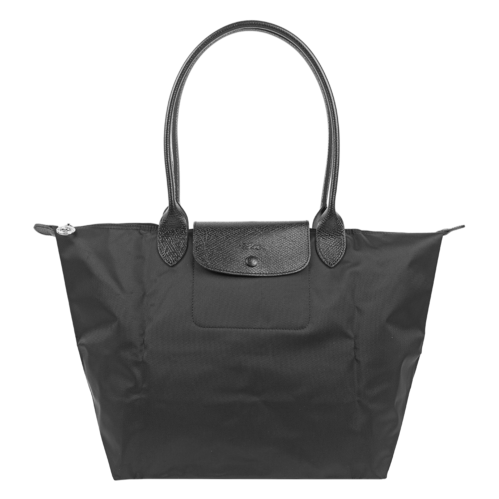 【Longchamp】L號長把Le Pliage One 摺疊水餃包(黑色)