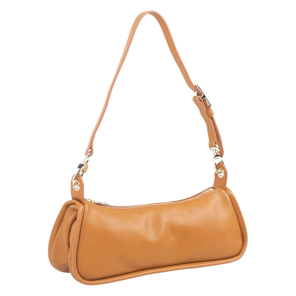 【Longchamp】Looong M 牛皮法棍肩背包(焦糖色)
