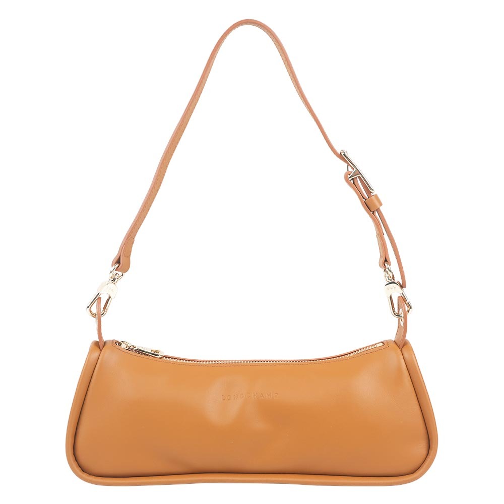 【Longchamp】Looong M 牛皮法棍肩背包(焦糖色)