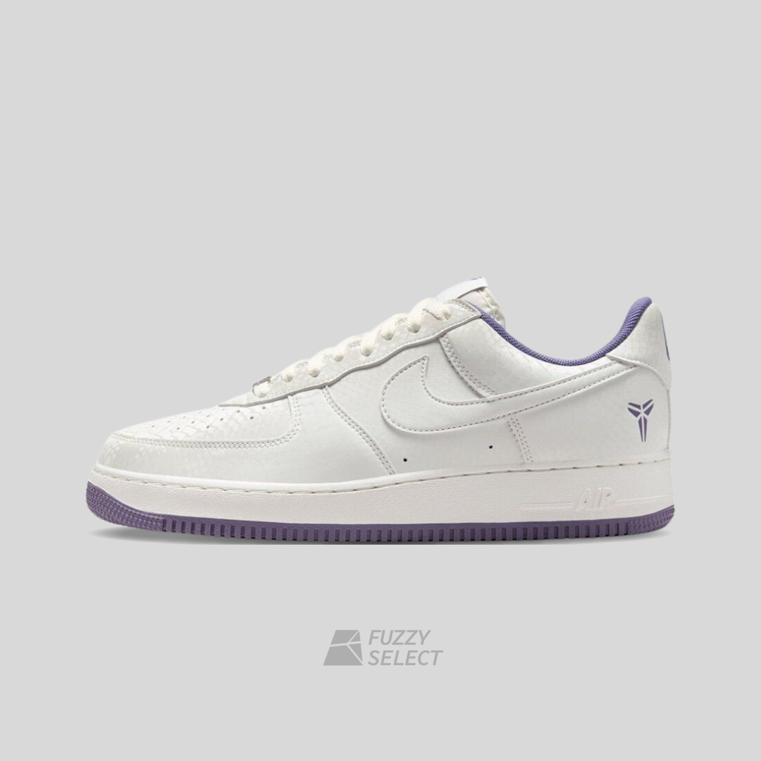 【逢甲FUZZY】Kobe Bryant x Nike Air Force 1 "Daybreak" 蛇鱗 刺繡 白紫 IB0018-102