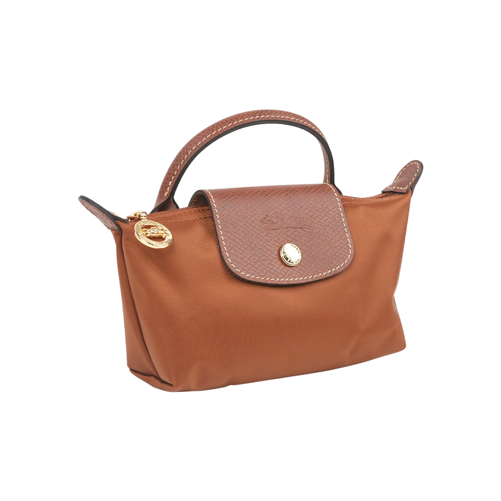 【Longchamp】LE PLIAGE 手提小包(白蘭地色)