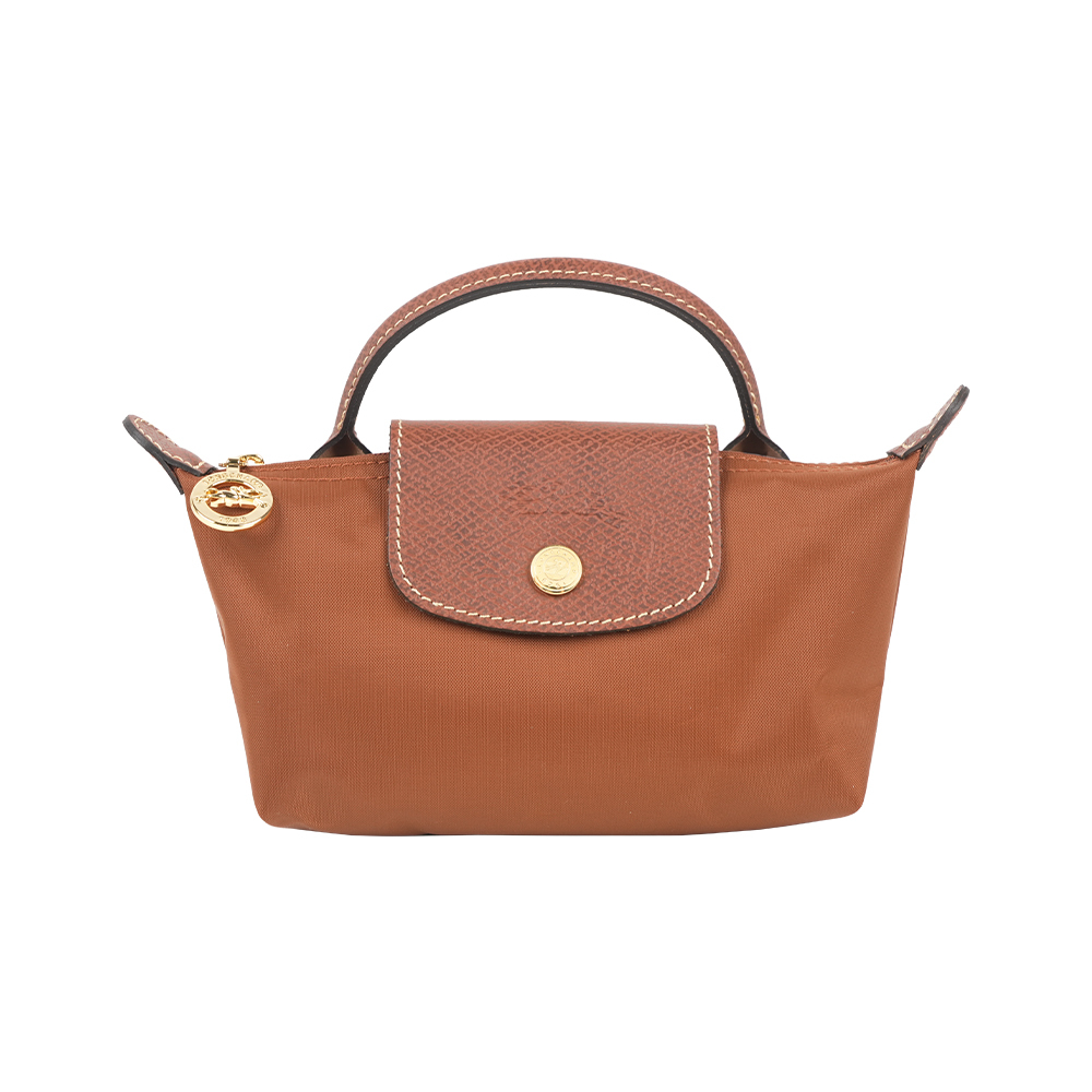 【Longchamp】LE PLIAGE 手提小包(白蘭地色)