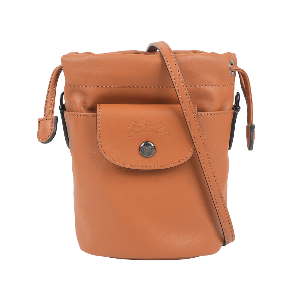 【Longchamp】Le Pliage Xtra XS 小牛皮迷你束口水桶包(腰果色)