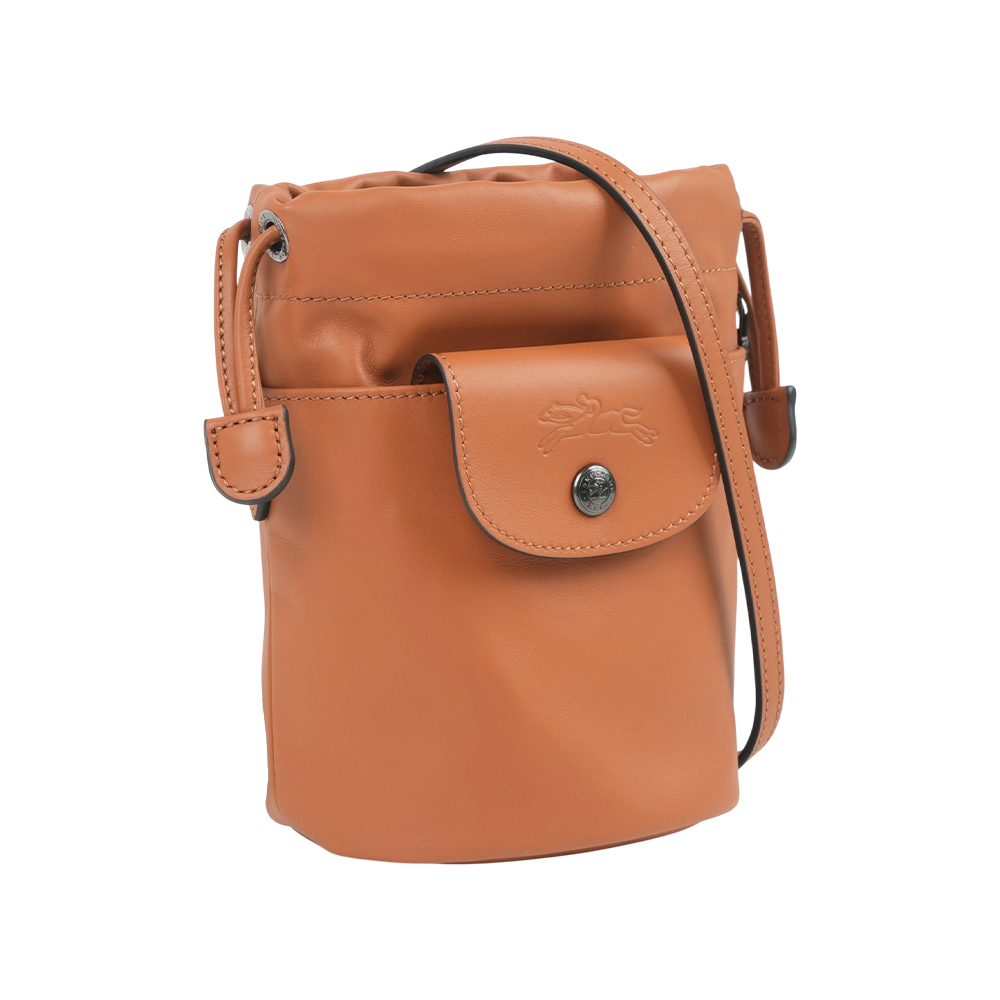 【Longchamp】Le Pliage Xtra XS 小牛皮迷你束口水桶包(腰果色)