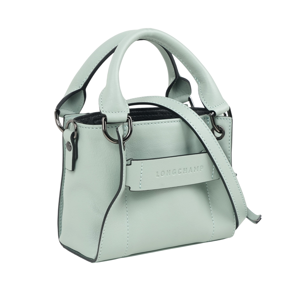 【Longchamp】3D XS Logo 壓印小牛皮迷你二用包(馬鞭草綠)