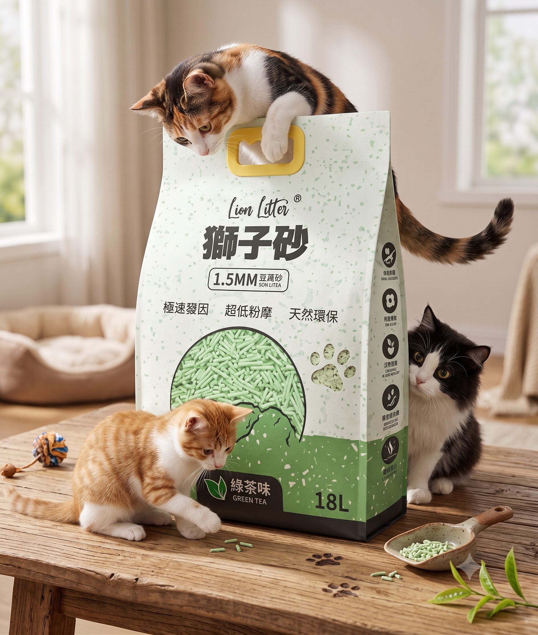 獅子砂 豆腐貓砂18L x 12包【定期購 - 3個月】