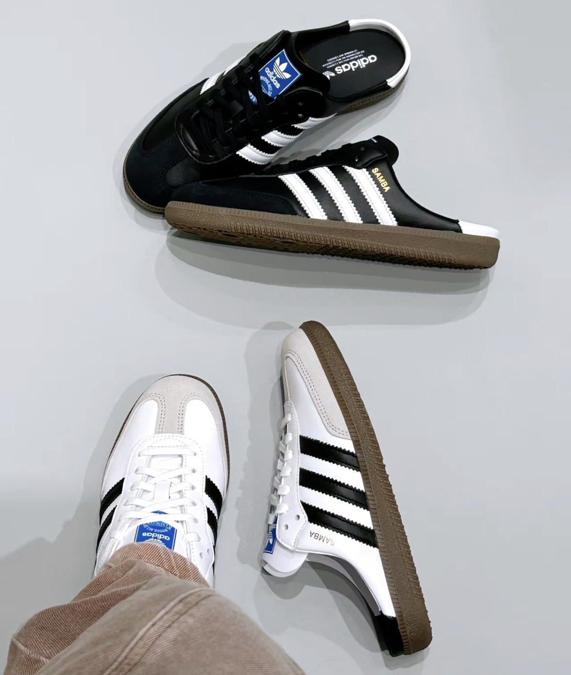 【OWN】Adidas Samba mule 半拖 懶人 拖鞋 德訓 韓系 不分男女 黑色 白色 三葉草