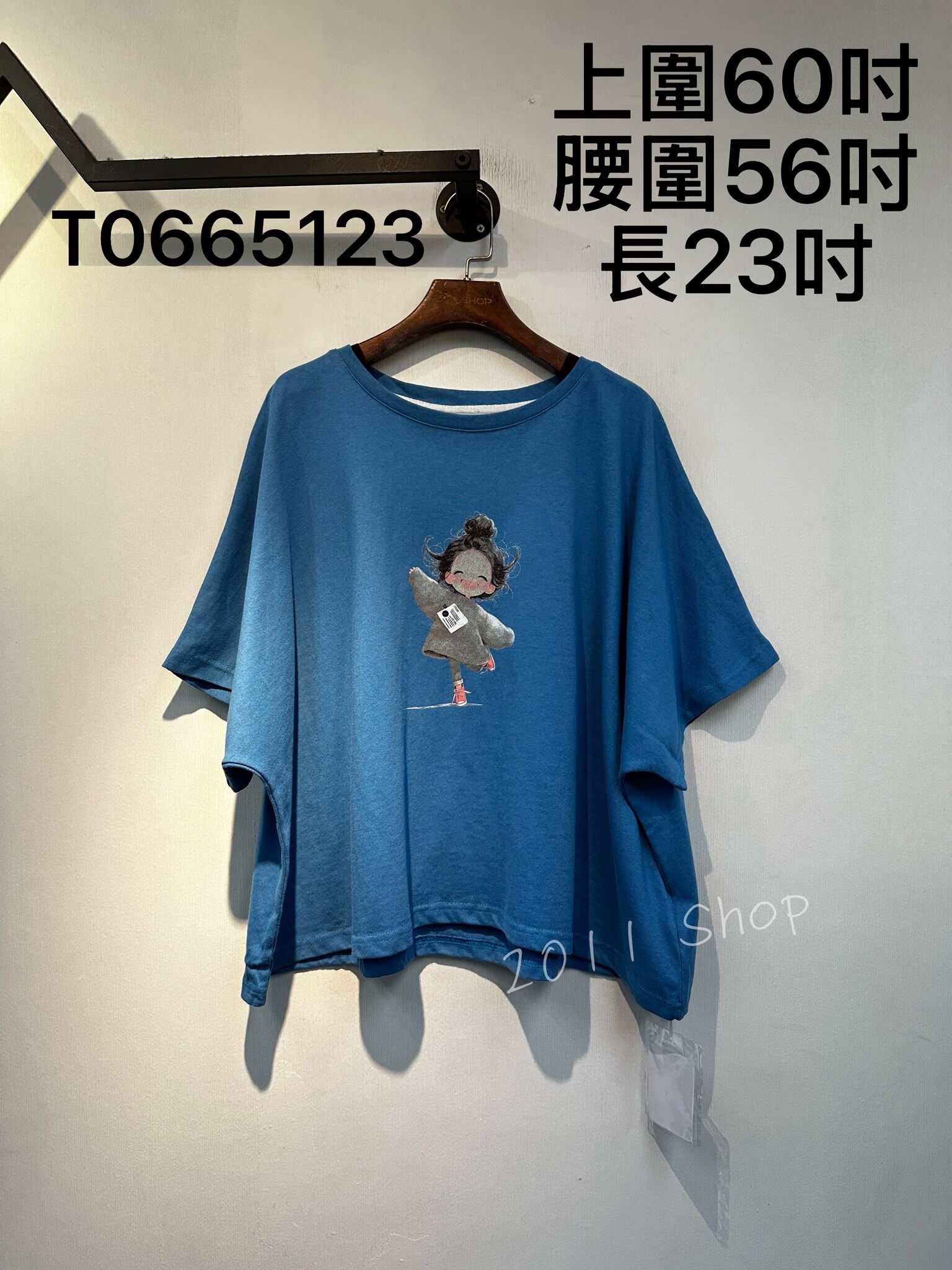 出口日本跳舞小女孩印花T恤  上圍60吋 腰圍56吋 長23吋  T0665123