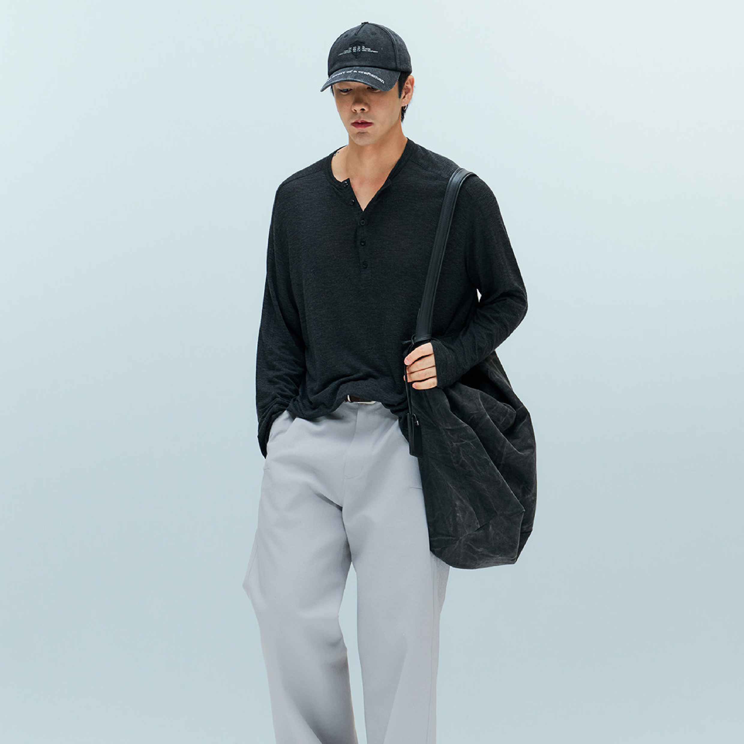 TANOXI  Button Henley LS Tee 吸濕速乾 亨利領長袖Tee [TNX-T458]