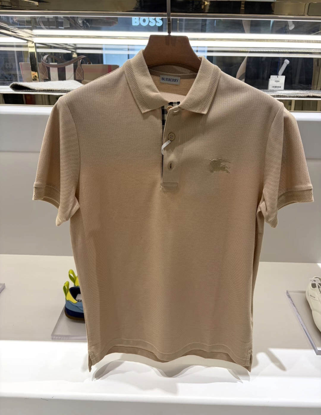 BBR 奶啡色 細戰馬奶啡色刺繡LOGO POLO   (男女款)