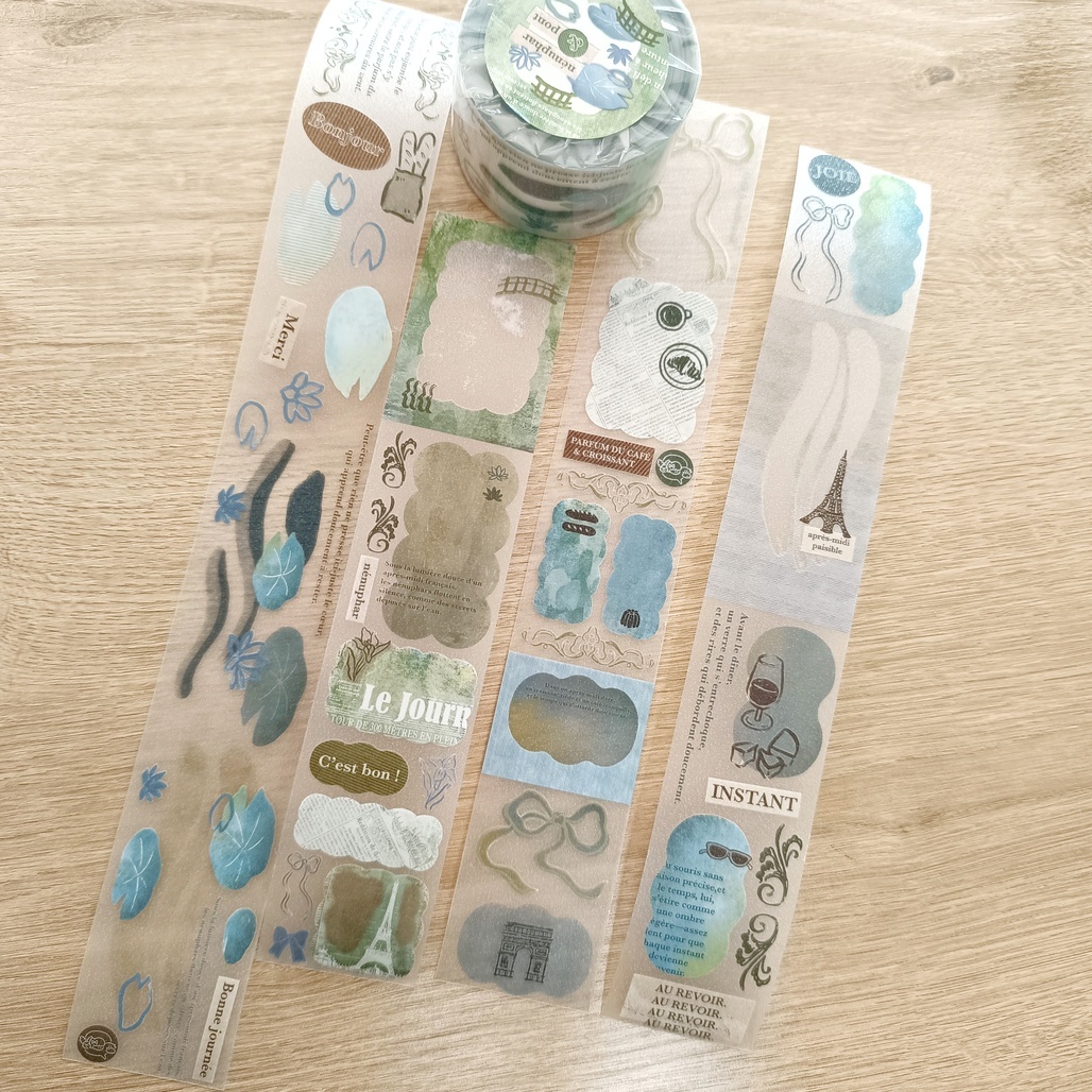 fafa製造所．蓮與橋 4cm閃沙PET膠帶 <整捲/分裝>