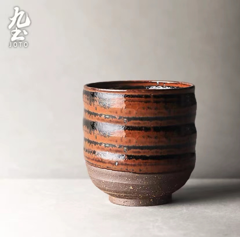 JOTO handmade sample tea cup of crude pottery_XCBR0084