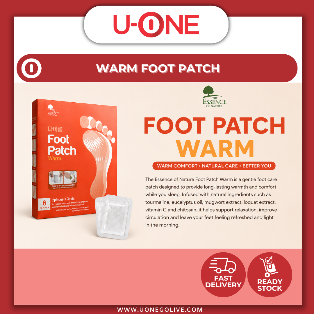 U-ONE | Korea | The Essence Of Nature | Warm Foot Patch | 20 Patches