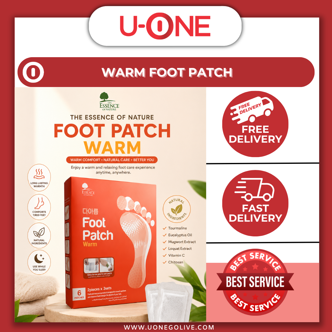 U-ONE | Korea | The Essence Of Nature | Warm Foot Patch | 20 Patches