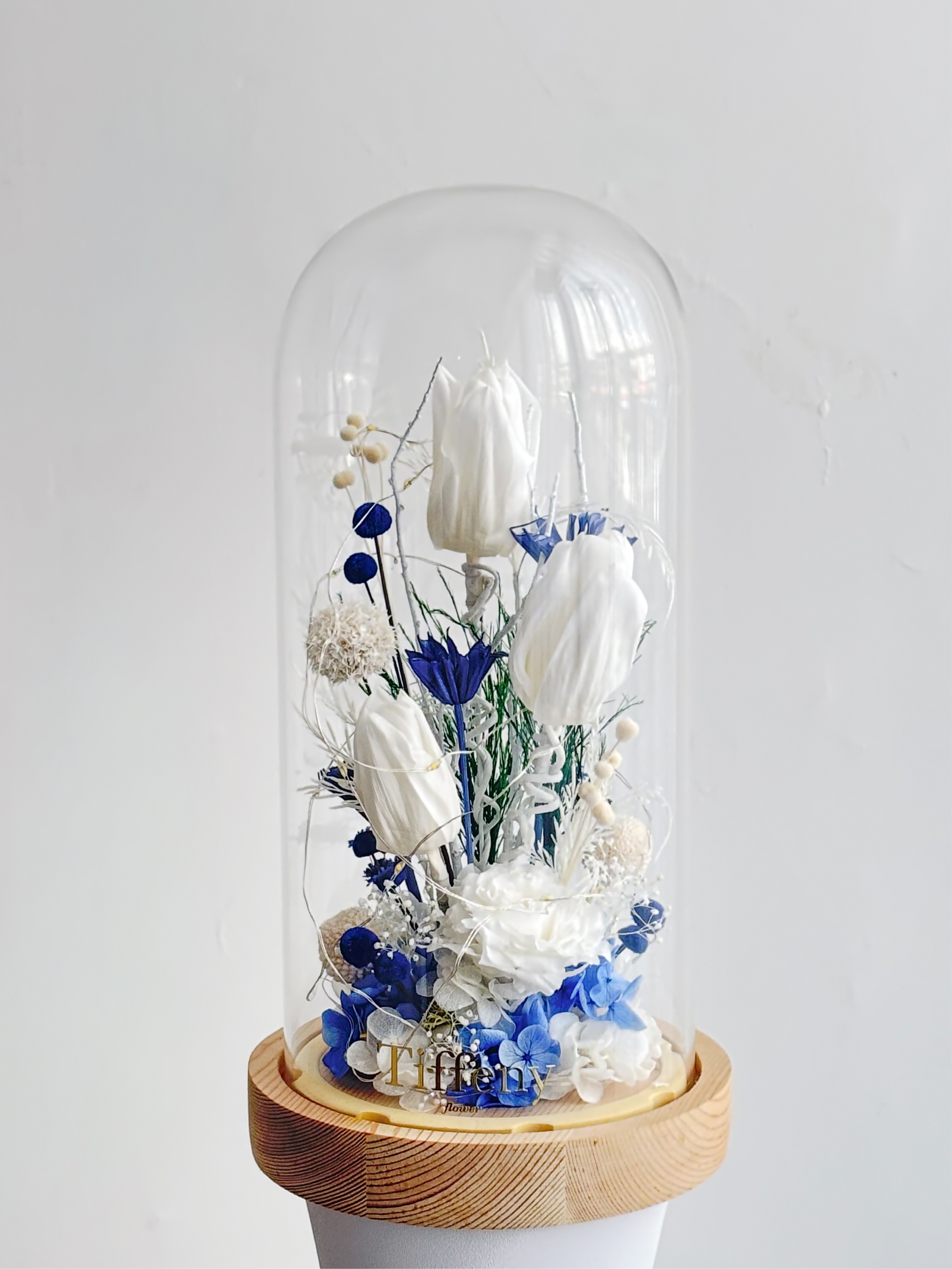 【稀有款】奢華鬱金香永生花玻璃罩