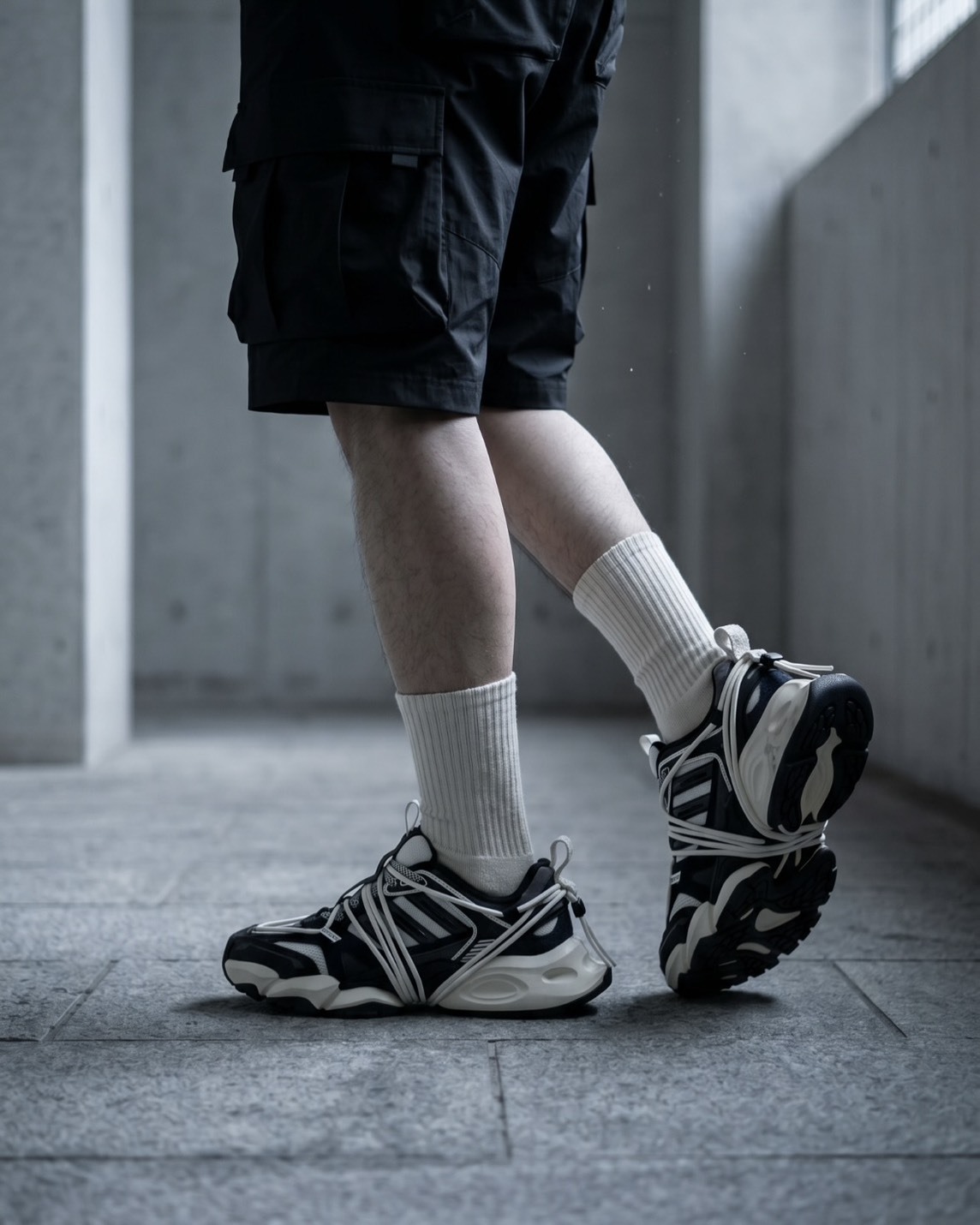<巴味十足>Adidas Xlg Runner Deluxe 2.0 編織 綁繩 賽博朋克 老爹鞋 2色