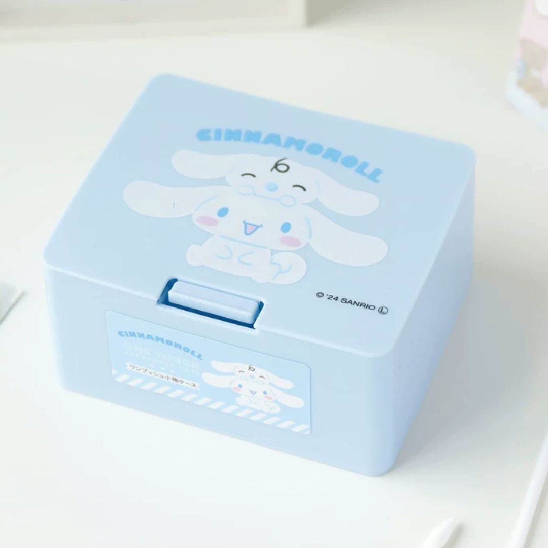 玉桂狗 Sanrio|按壓彈蓋式小物收納盒 / 桌上置物盒