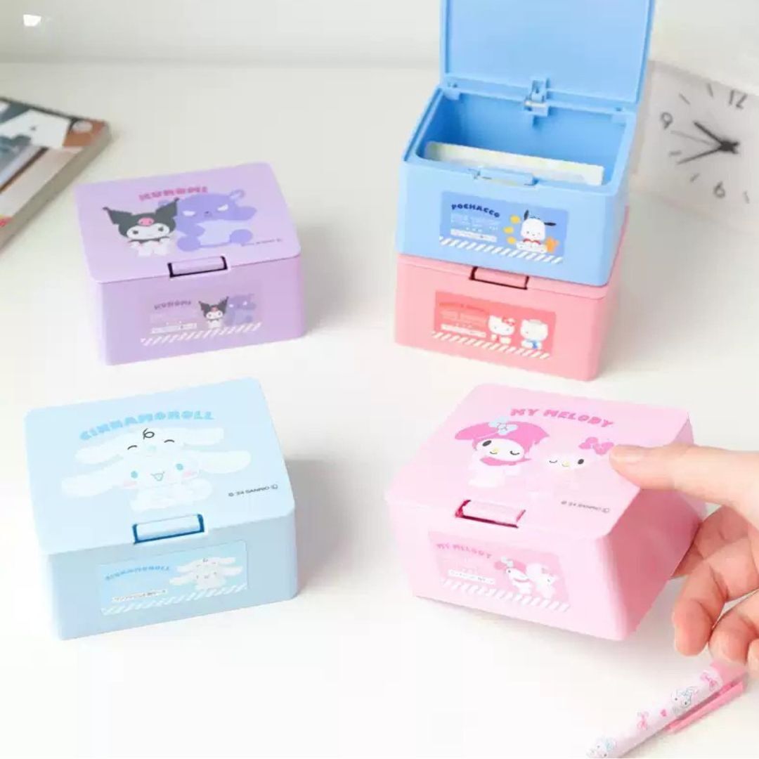 玉桂狗 Sanrio|按壓彈蓋式小物收納盒 / 桌上置物盒