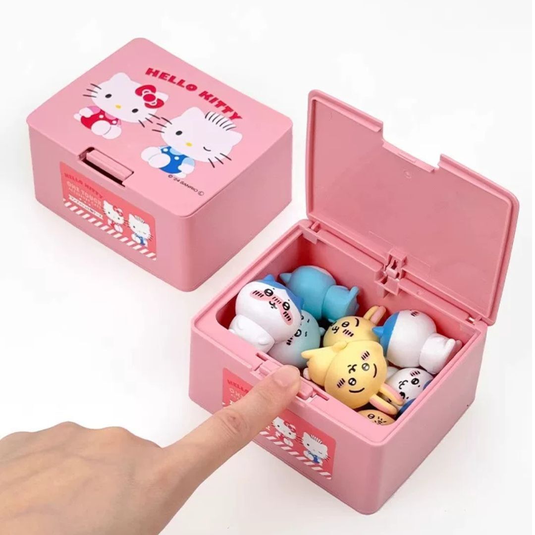 Hello Kitty  Sanrio|按壓彈蓋式小物收納盒 / 桌上置物盒