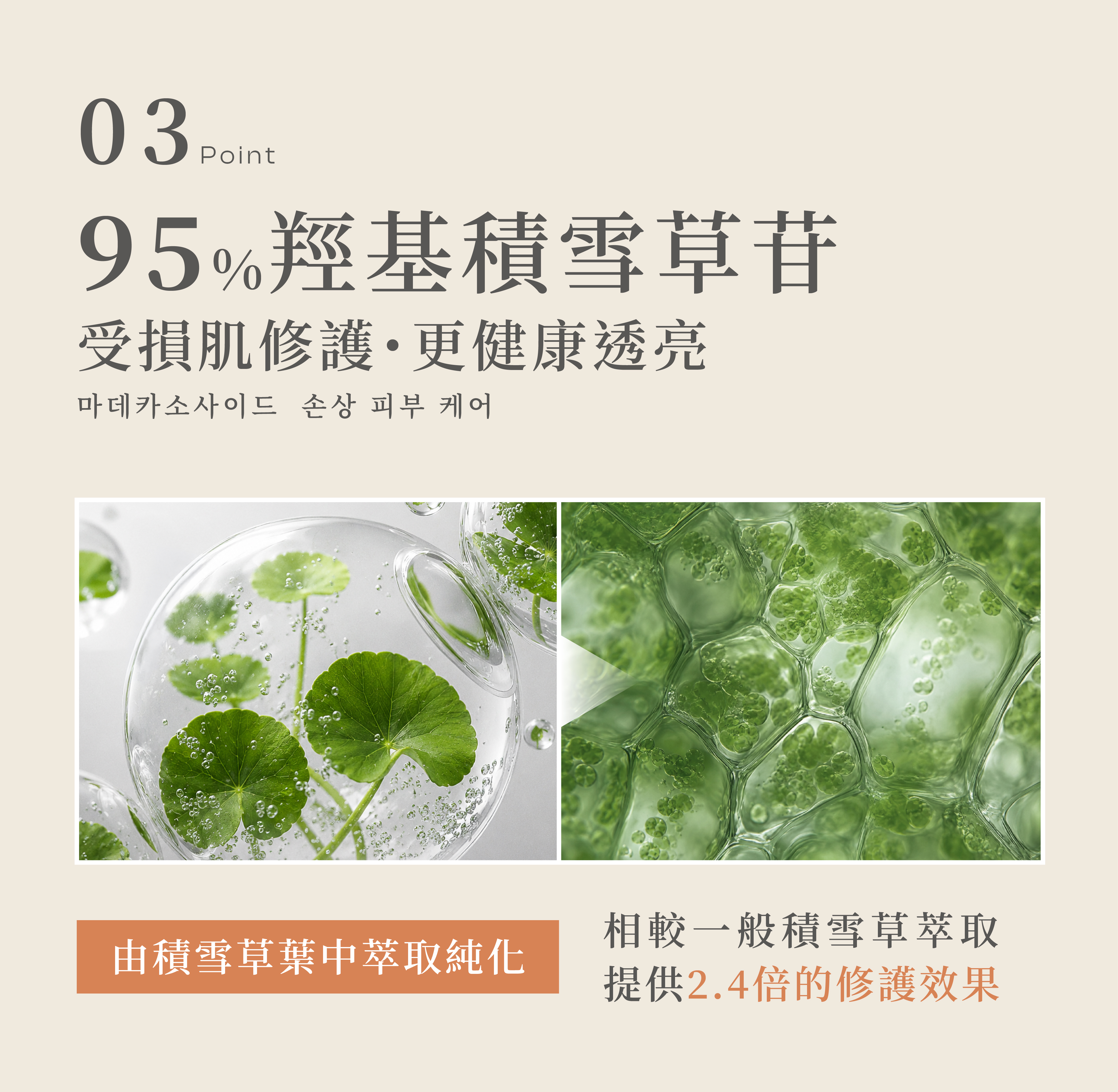 she is草本淨毛修護凝添加95%積雪草苷幫助修護受損肌膚