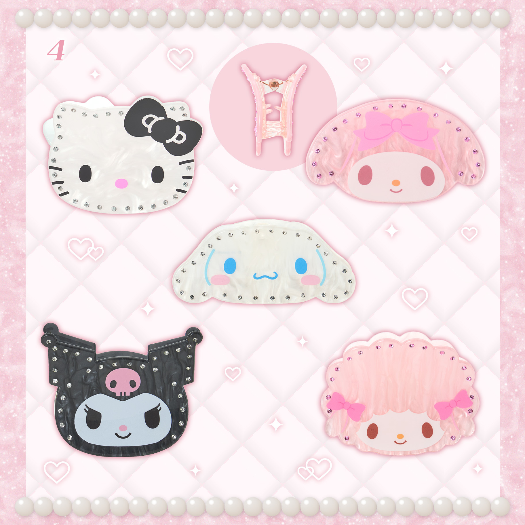 日本 Sanrio 閃亮時尚配件系列 頭形爪夾