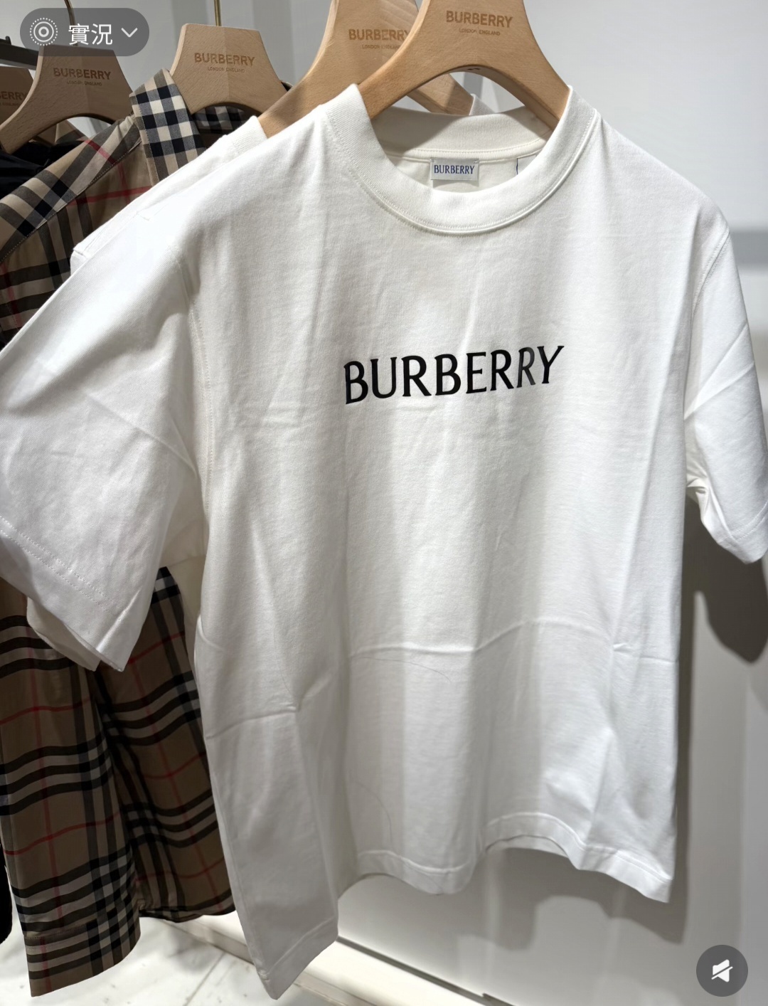 BBR 白色 黑字印花 BURBERRY LOGO TEE  (男款)