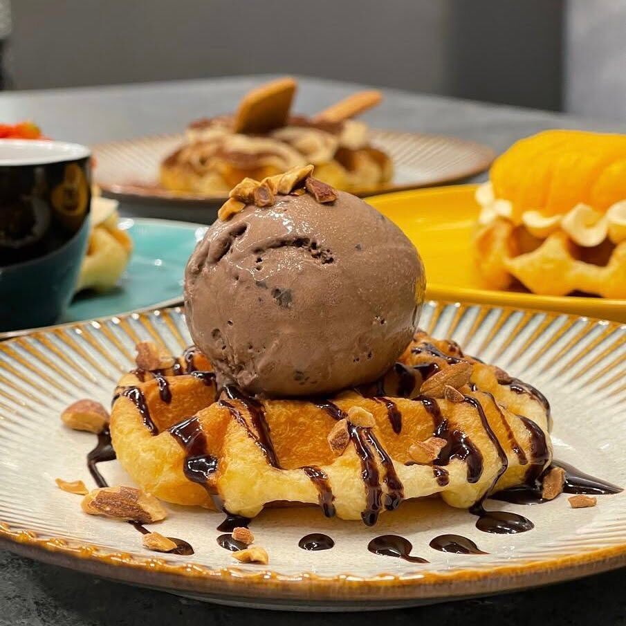 Authentic Belgian Liege waffles served in Malaysia by Waffle5