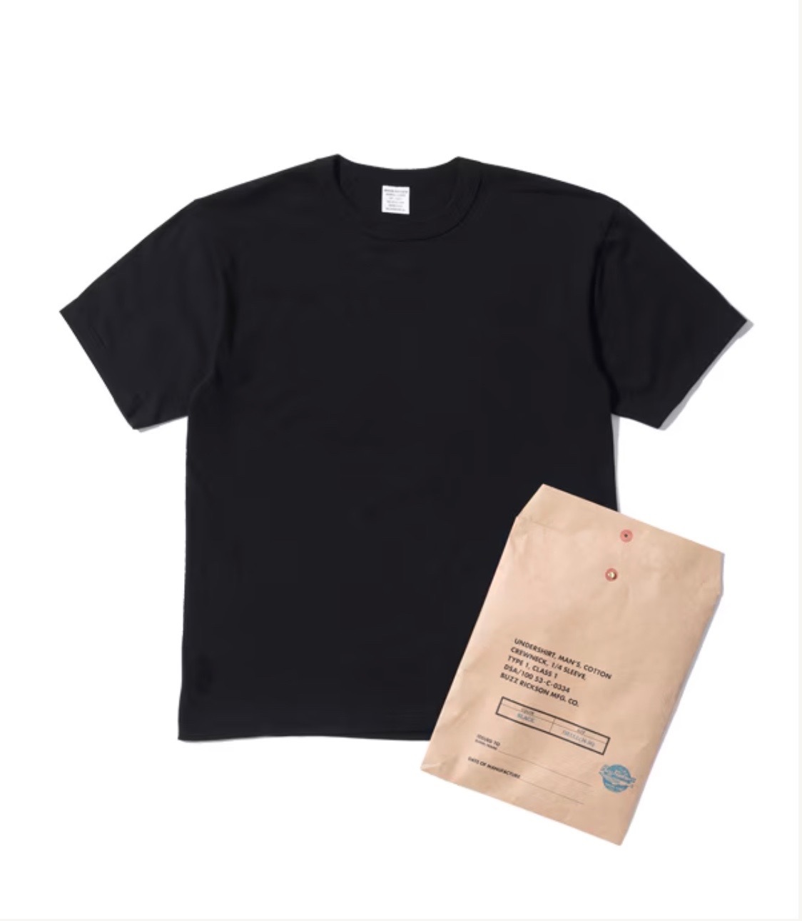BUZZ RICKSON'S PACKAGE T-SHIRT GOVERNMENT ISSUE / Black  coming soon