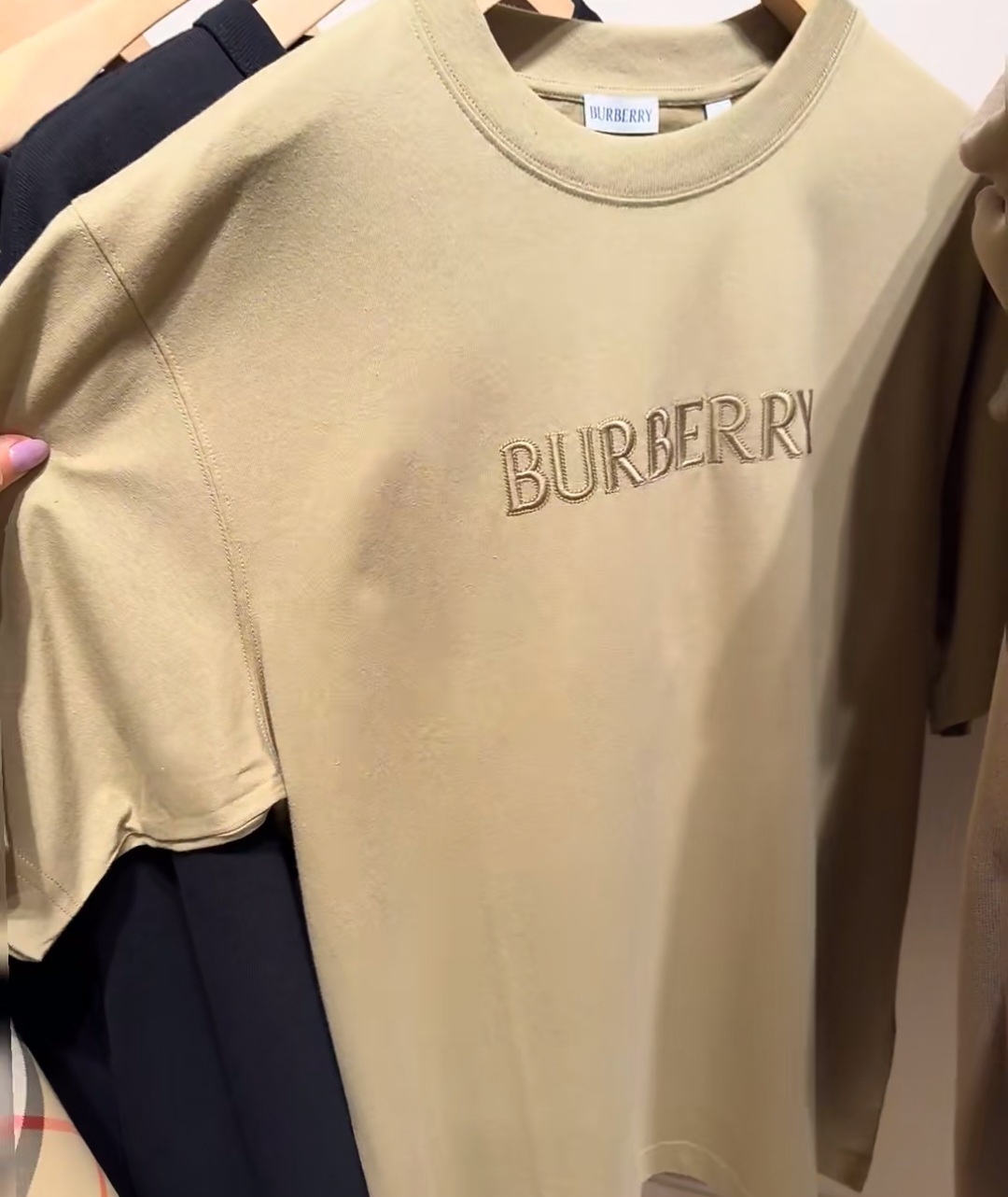BBR 淺草綠色 BURBERRY LOGO刺繡 TEE (男女款)