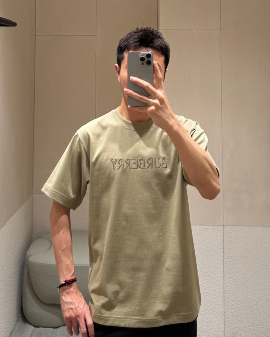 BBR 淺草綠色 BURBERRY LOGO刺繡 TEE (男女款)