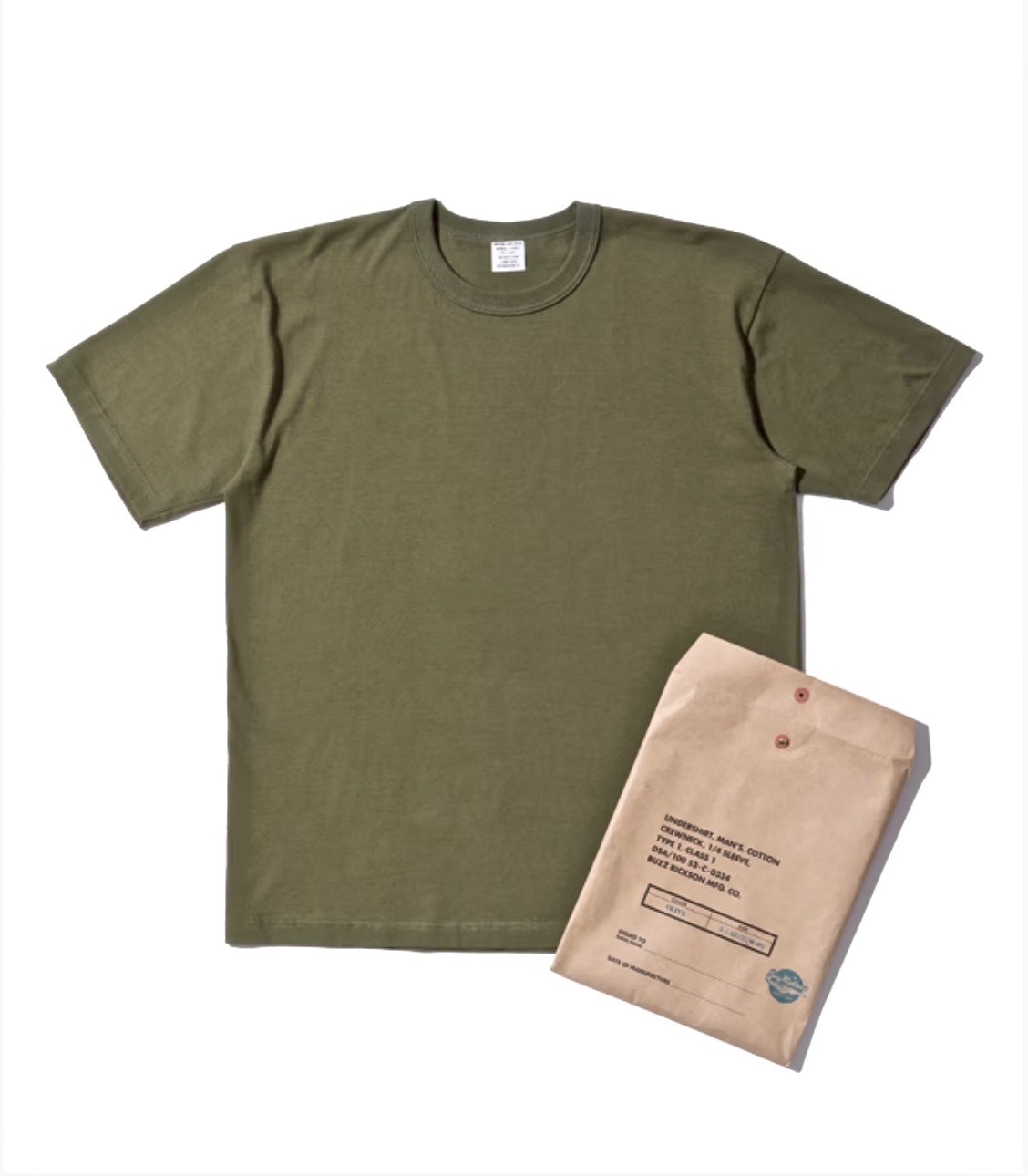BUZZ RICKSON'S PACKAGE T-SHIRT GOVERNMENT ISSUE / Olive  coming soon