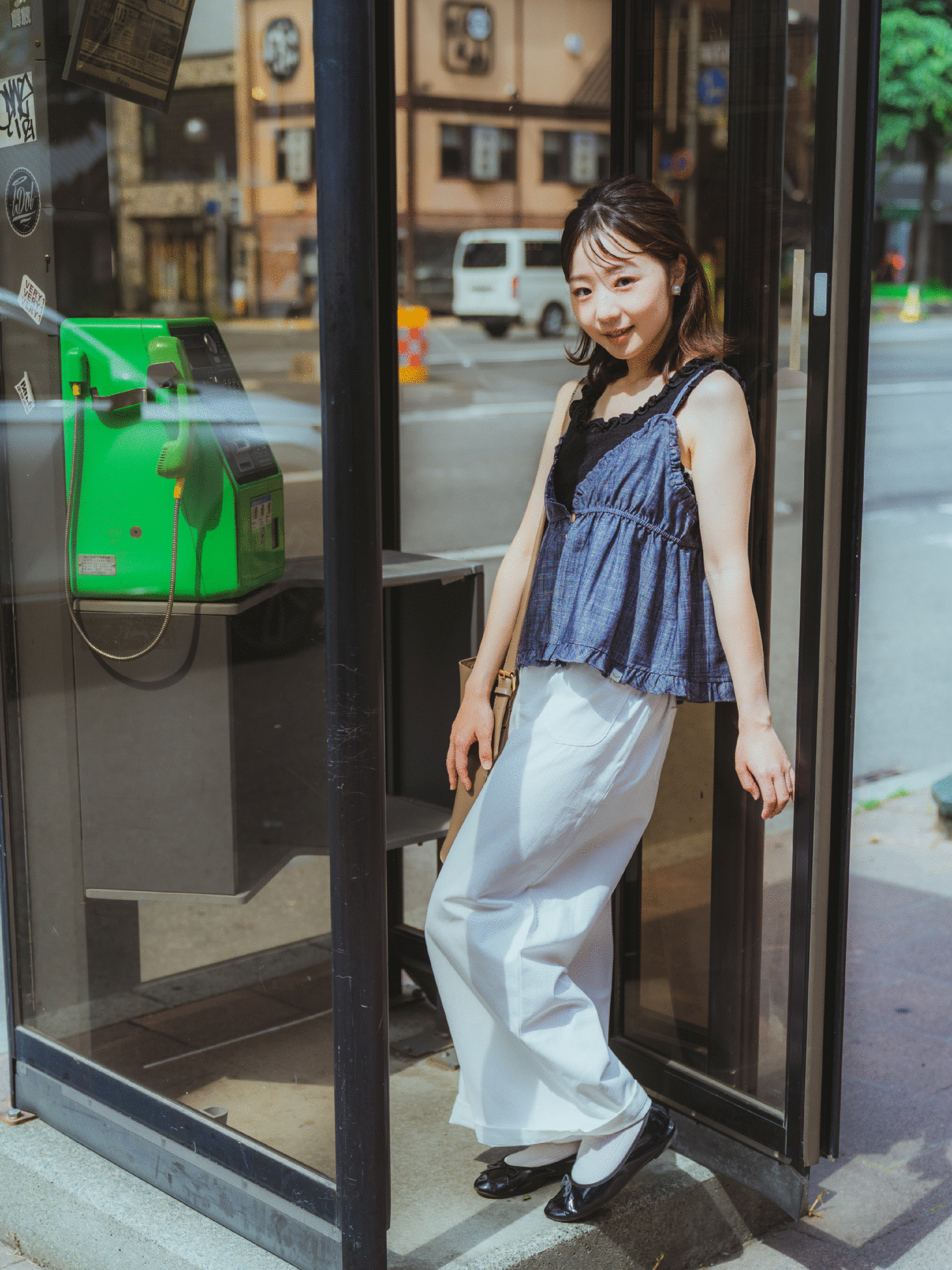 四色 / 小尖袋明線闊腳長褲 / Pointed Pockets Topstitched Wide-Leg Pants
