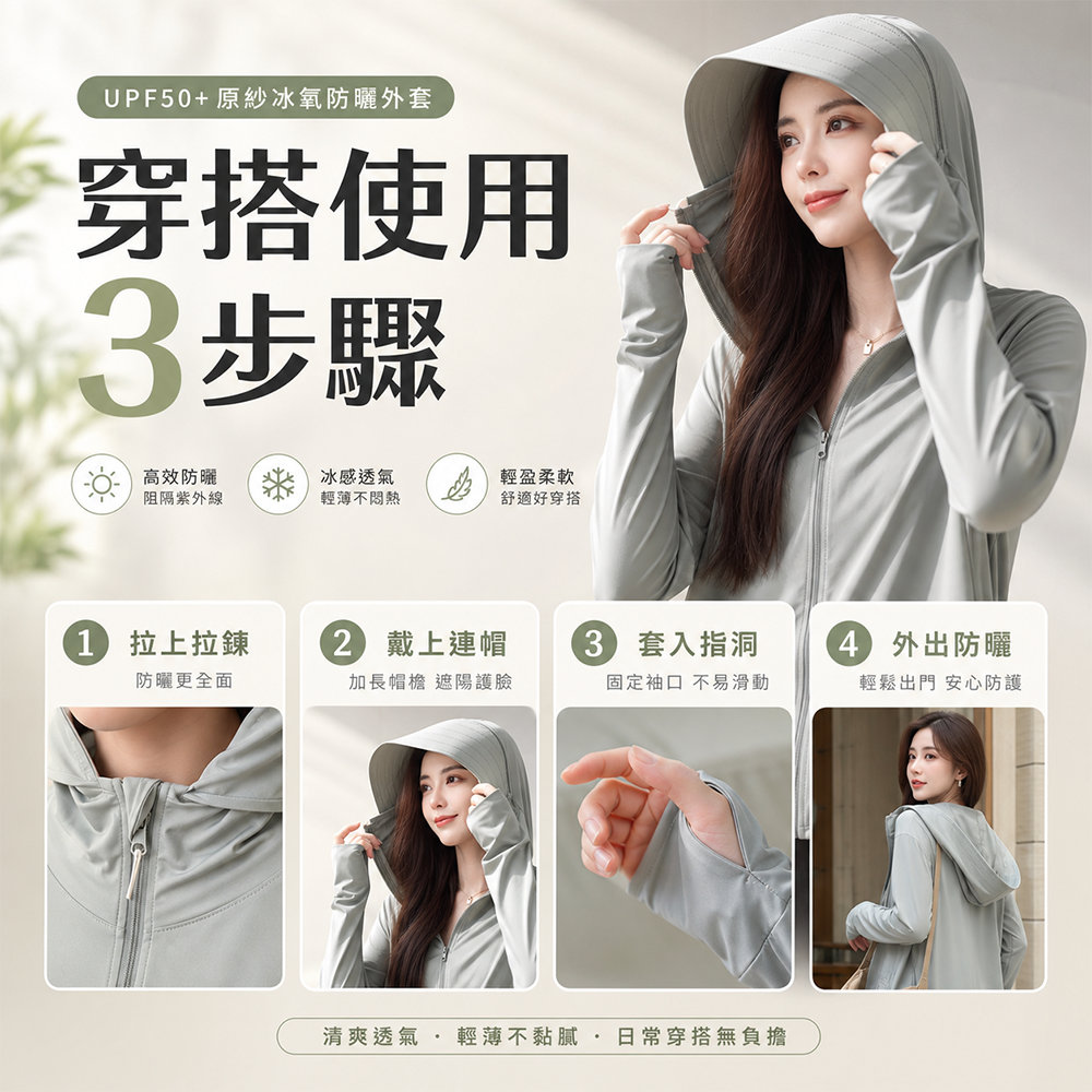 (預購商品)  珂宣尼 UPF50+原紗冰氧防曬外套