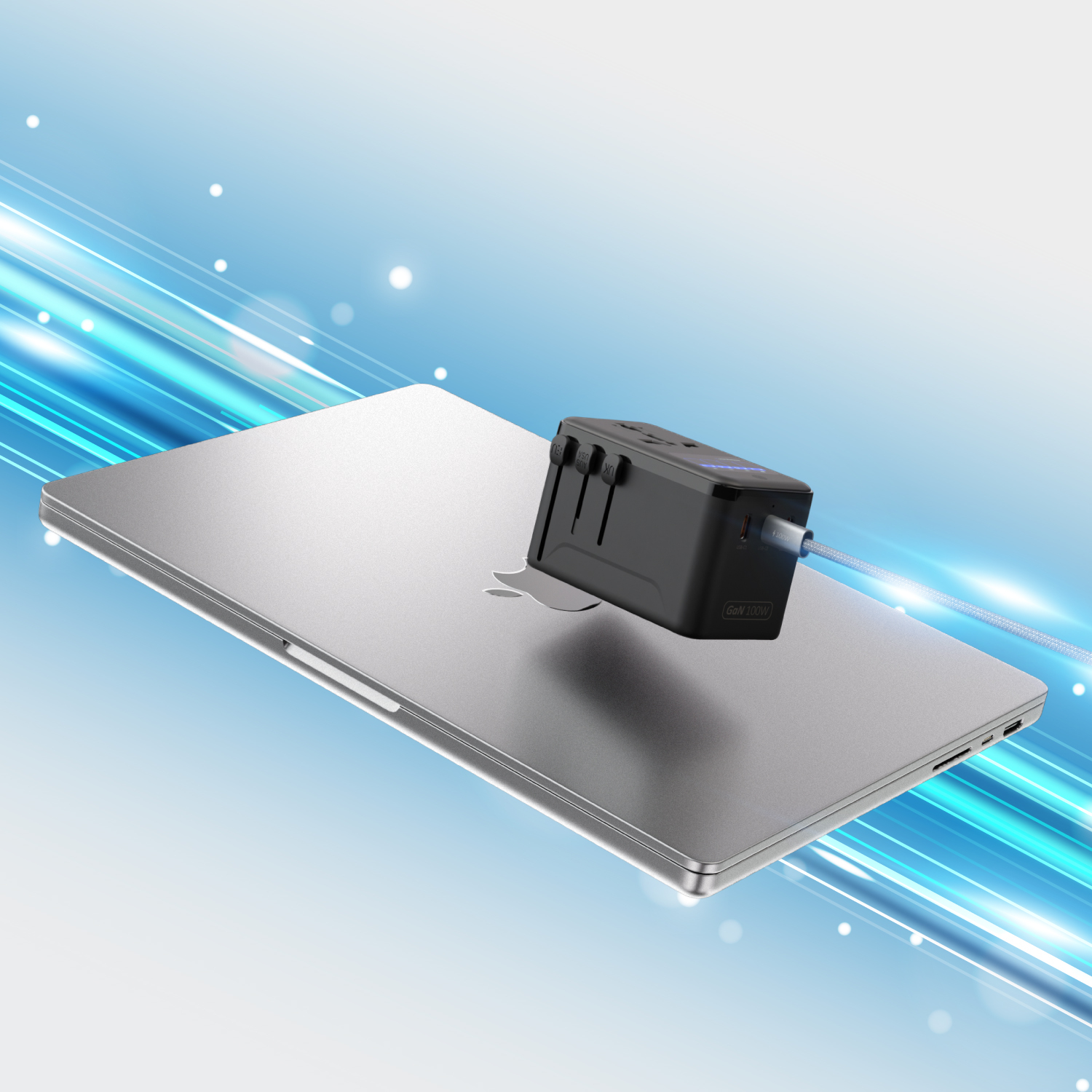 T100D 100W 数显型旅行万用电源供应器 [2入组]