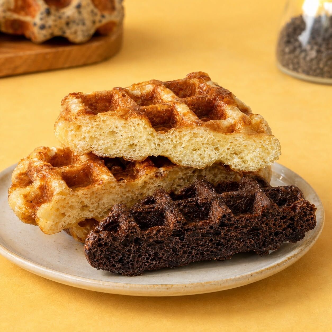 Working from home with Belgian Liege waffles and coffee in Malaysia