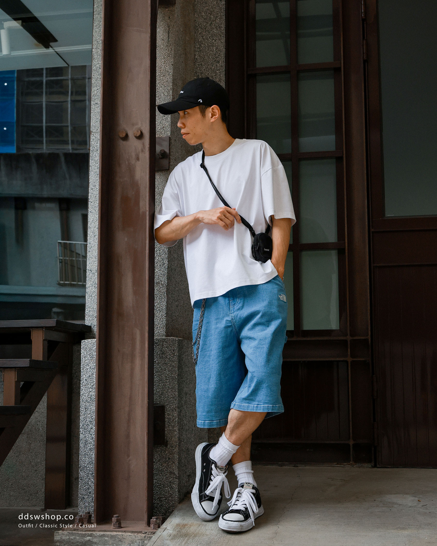 "代購" THE NORTH FACE WHITE LABEL BRIS DENIM SHORTS 牛仔抽繩短褲 NS6NS07