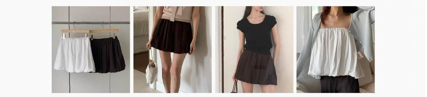 AY6402 兩穿泡泡花苞裙 *特價貨品不設退換*