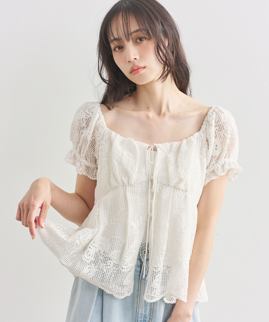[預購]COCO DEAL 蕾絲綁帶上衣