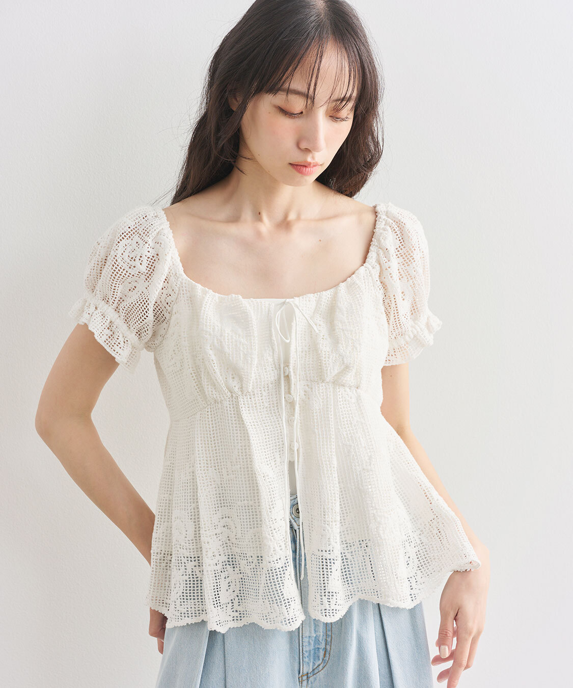 [預購]COCO DEAL 蕾絲綁帶上衣