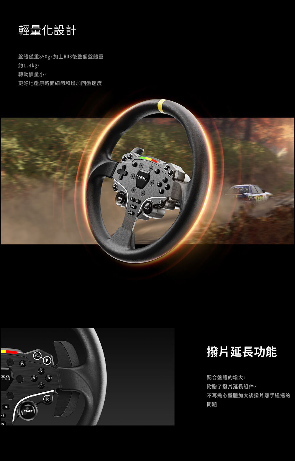 MOZA Racing 12吋圓型盤體 for ES方向盤