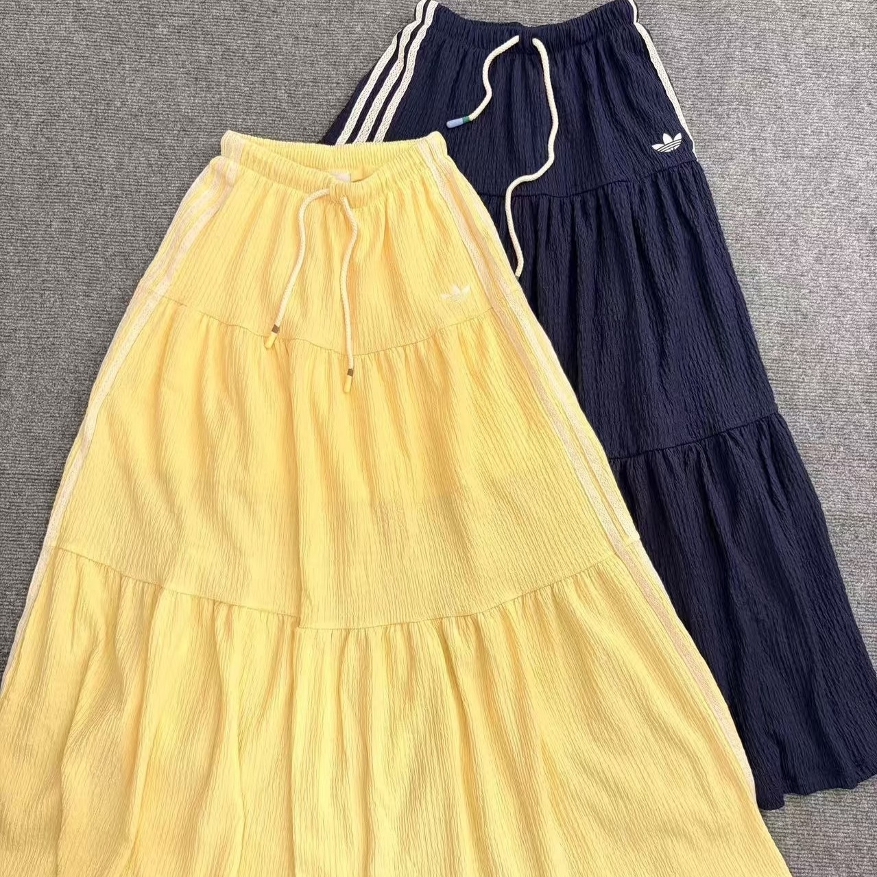ADIDAS ORIGINALS RESORT S 蛋糕裙 三葉草 長裙 抽繩 兩色 KX0729/KX0728