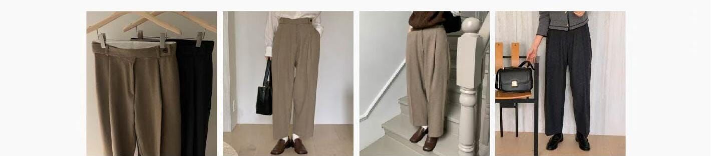 AY6425 側扣西裝直筒褲*特價貨品不設退換*