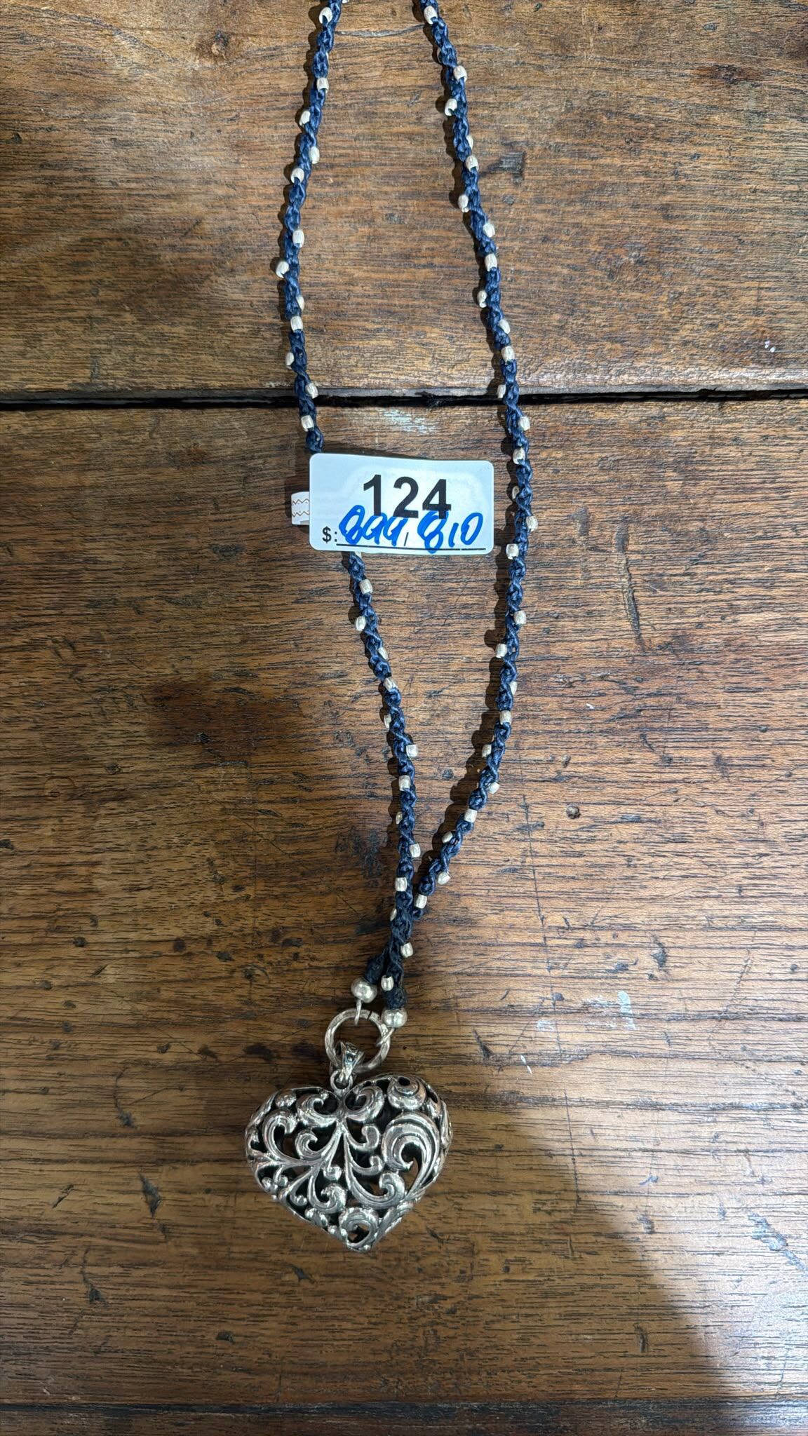 MACRAME SILVER NECKLACE 124 (0716LIVE)