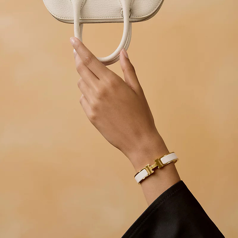 Hermes Clic H bracelet BLANC GHW