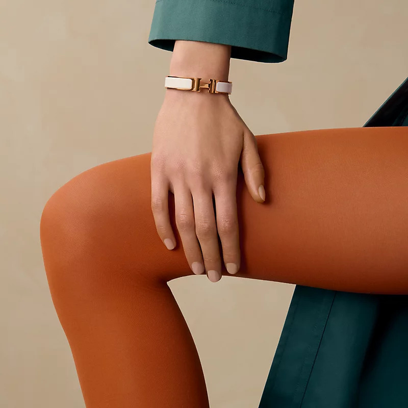HERMES Clic H bracelet BLANC FO