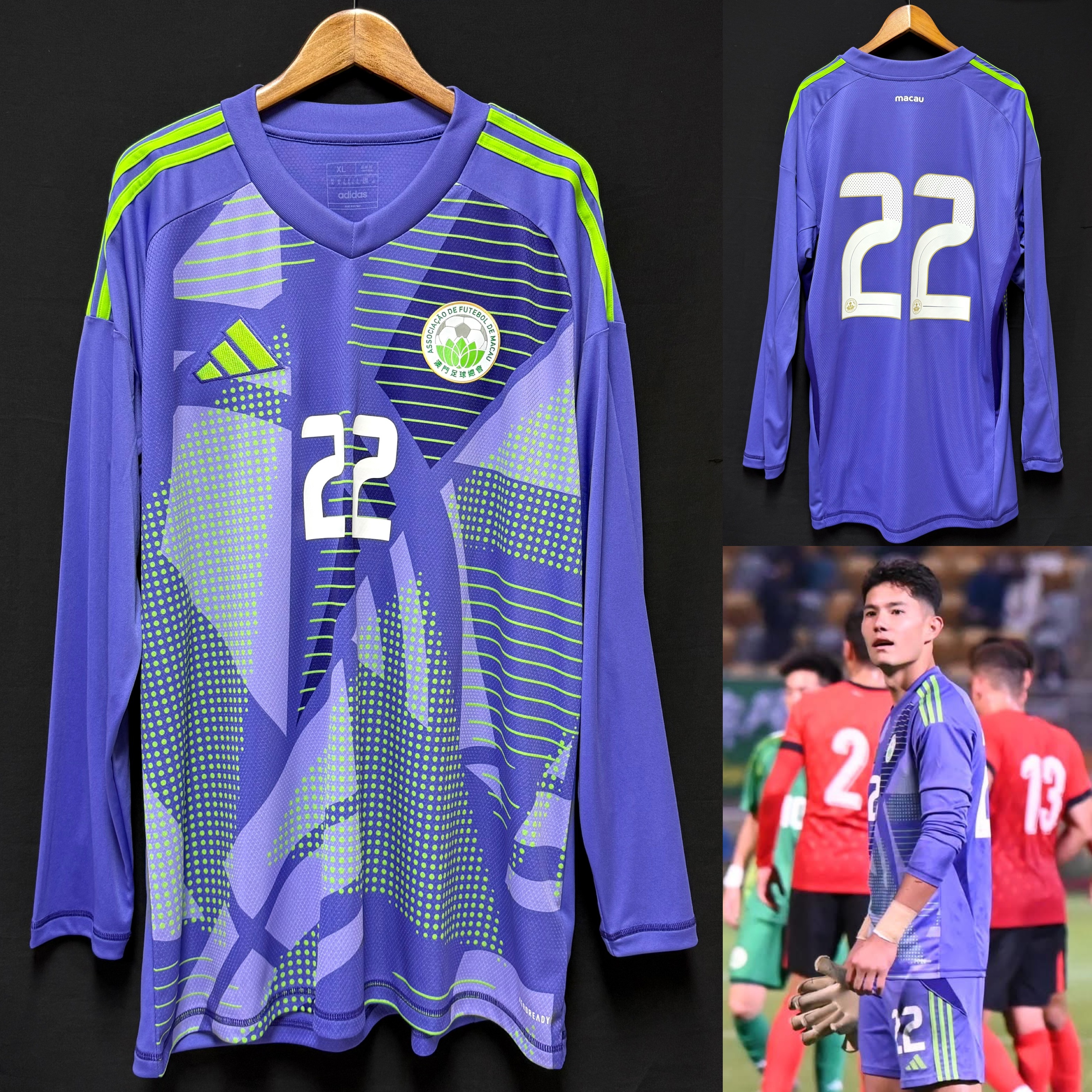 (Player Issue) Macau 2025-2026 Adidas Goalkeeper Player Issue Shirt #22