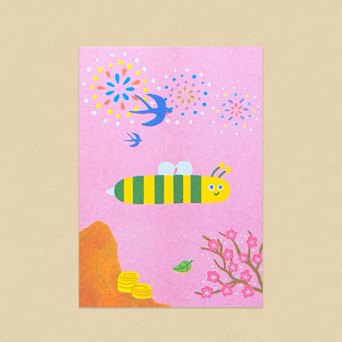 蜜蜂的「ㄧ」/孔版印刷明信片/注音符號明信片