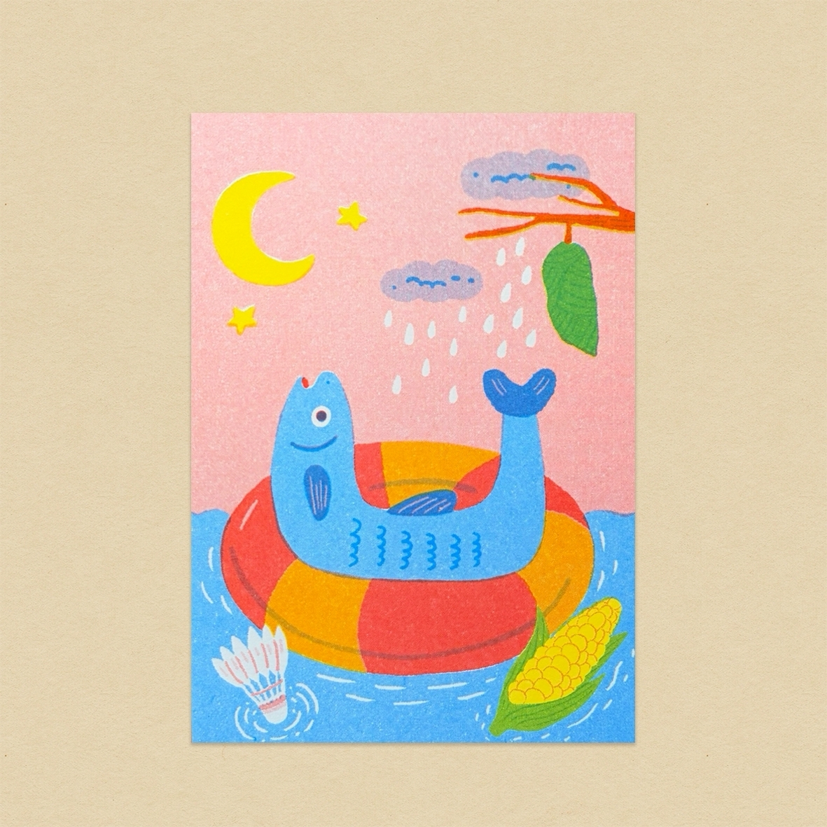 魚的「ㄩ」/孔版印刷明信片/注音符號明信片